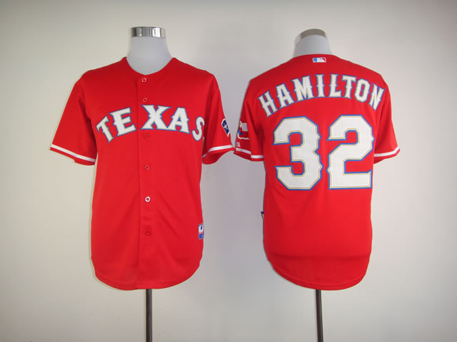 Men Texas Rangers #32 Hamilton Red MLB Jerseys